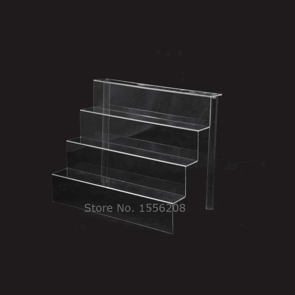 Home Storage Rack 4 Tier Acrylic Riser Stand Shelf Figure Collection Display Step Cosmetic Holder