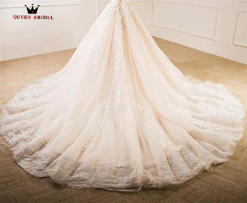 Ball Gown V-neck Fluffy Flowers Lace Luxury Mariage Vintage Wedding Dresses New 2023 Real Photo Wedding Gown Custom Made XH34