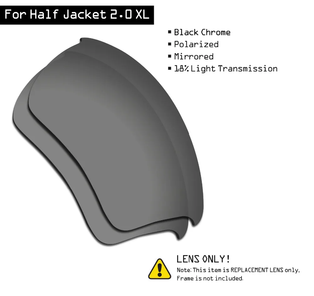 

SmartVLT Поляризованные Солнцезащитные Сменные линзы для Oakley Half Jacket 2,0 XL-черный хром