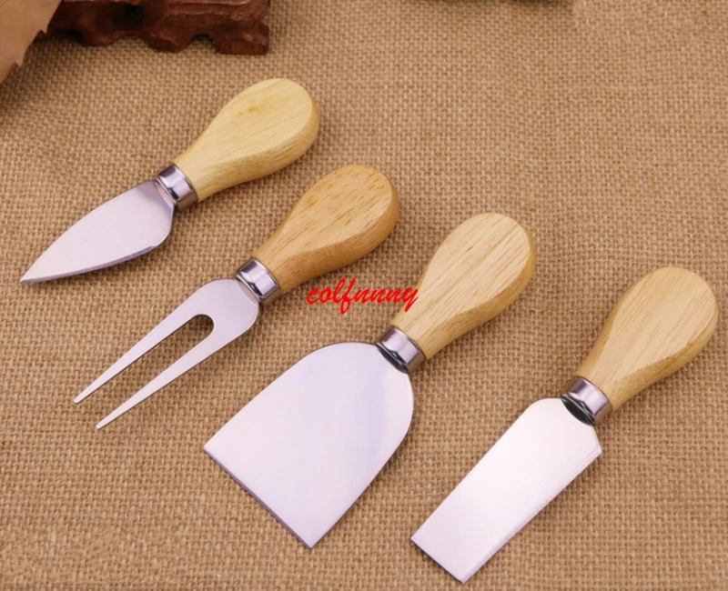 20 sets *4pcs/sets Fast Shipping Knives Bard Set Oak Handle Cheese Knife Kit Kitchen Cooking Tools Useful Accessories F061203