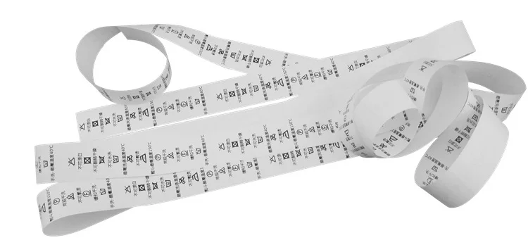 blank white nylon Washing label fabrics Package barcode printed tape nylon label Bar code printing tape