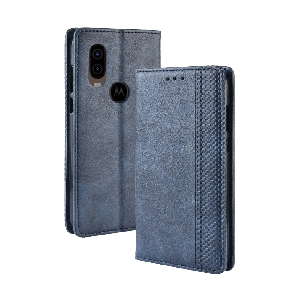 For Motorola One Vision Case Wallet Flip Style Leather Vintage Phone Cover For Motorola One Vision XT1970-1/3 with Photo frame