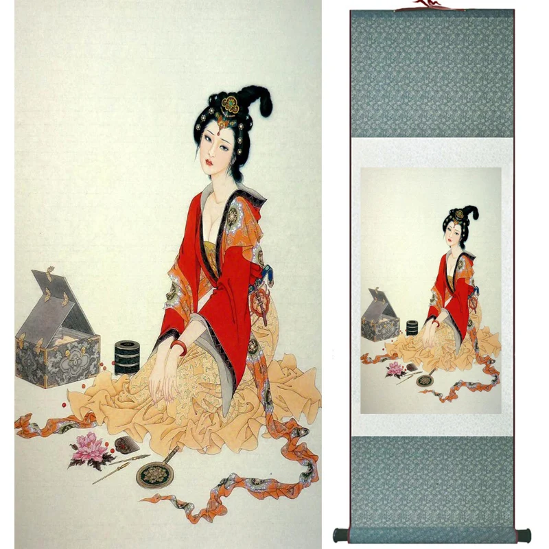 

portrait painting Home Office Decoration Chinese scroll painting women art paintingPrinted painting LTW2017112405