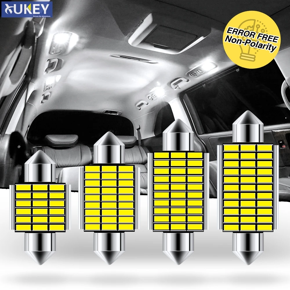 Xukey Car Festoon Interior Cargo Dome Make-UP Lamp Bulbs C5W C10W DE3175 DE3021 3425 6411 DE39 Xenon White CANBUS ERROR FREE