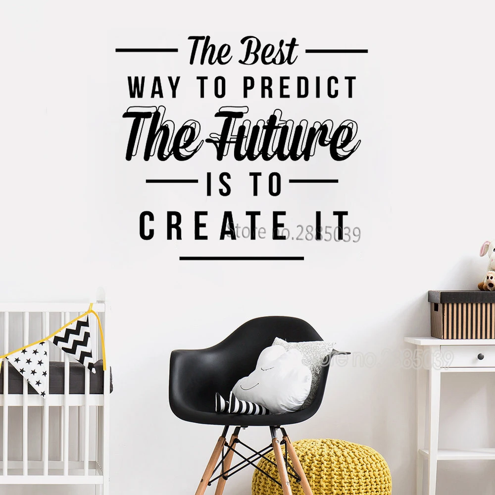 

The Best Way to Predict the Future Words Stickers New Arrivals Handmade Engrave Vinyl Wall Decal DIY Wallpapers Home Decor LC891