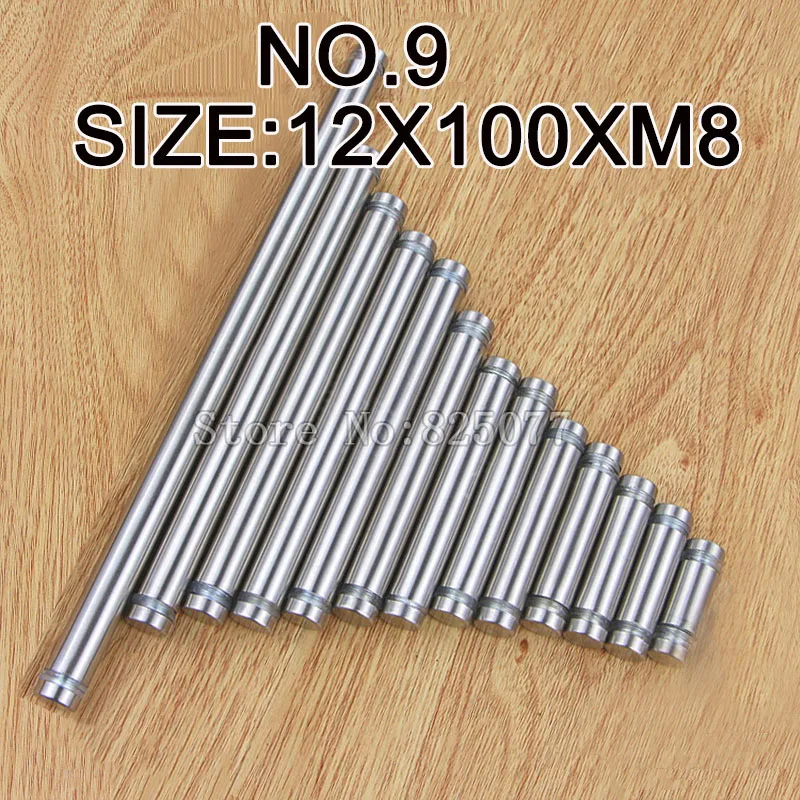 DHL 100PCS Diameter 12x100mm Stainless Steel Double Head Hollow Screw Acrylic Billboard Advertisement Fixing Screw KF980