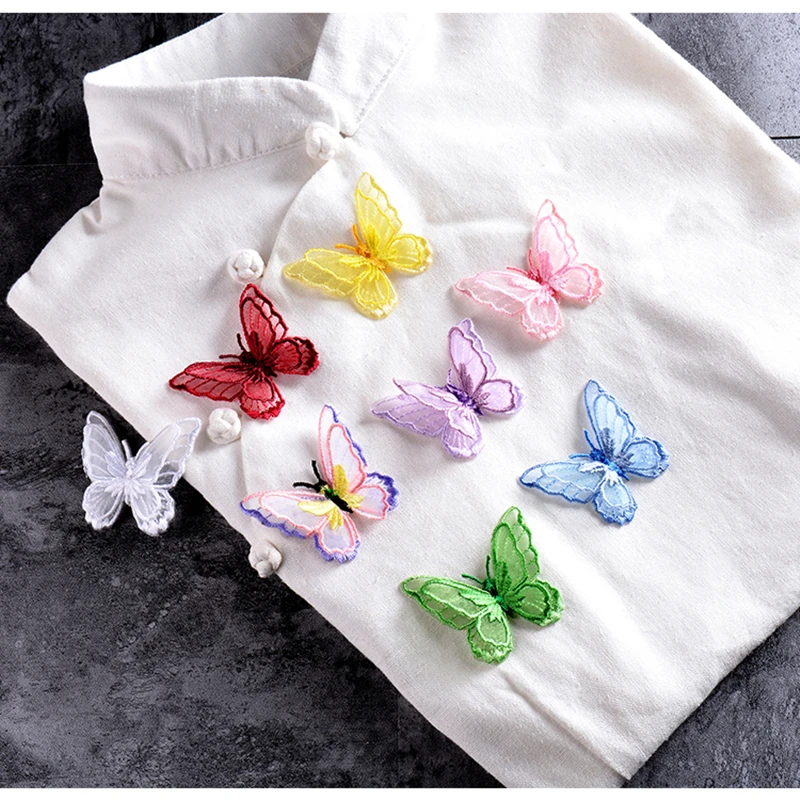 MAXSIN FUN High Quality Embroidered Stickers Butterfly Patch Wedding Dress DIY Decorative Applique Clothes Accessories