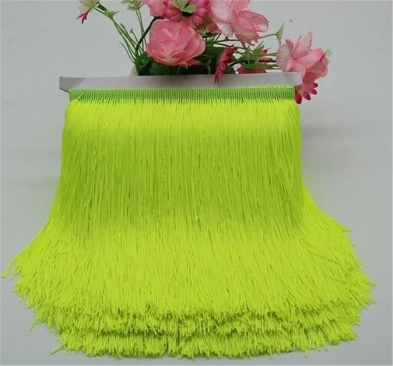 1 meter 15cm Long Fringe Lace Tassel Polyester Lace Trim Ribbon Latin dance skirt curtain fringes for sewing HG07