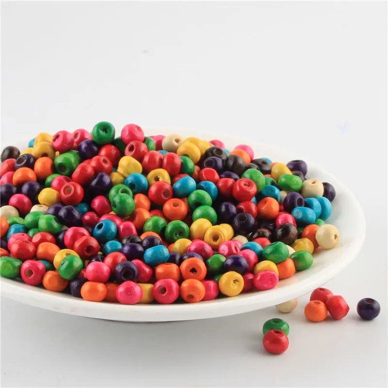 1000pcs Wooden Beads Natural Wood Spacer Seed beads Ball 3x4mm For Jewelry Making Toy DIY Bracelet Necklace Accessories