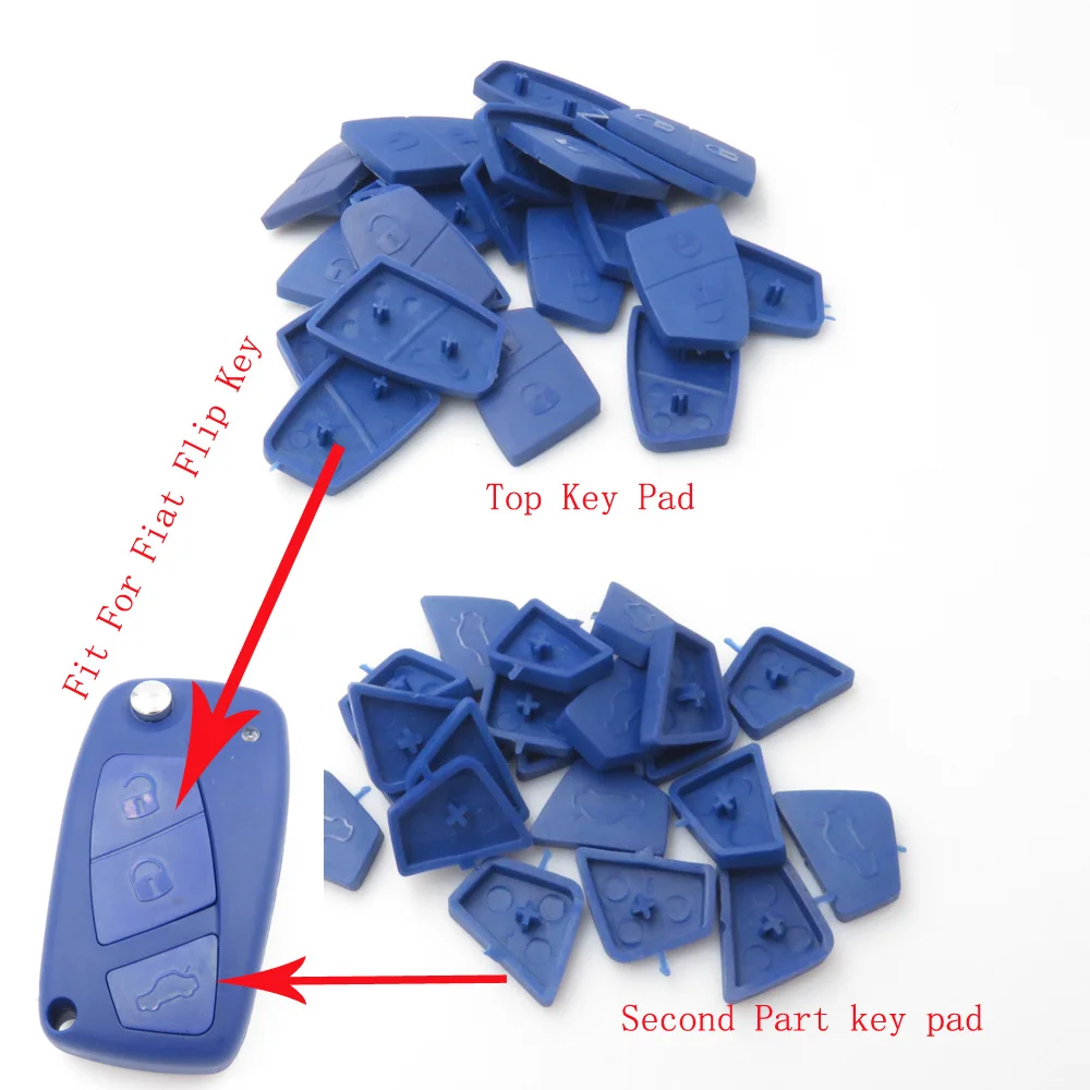 Cocolockey Flip Folding Key Pad Fit For FIAT Punto Ducato Stilo Panda 3 Buttons New Replacement Key Pad Blue Color 20pcs/lots