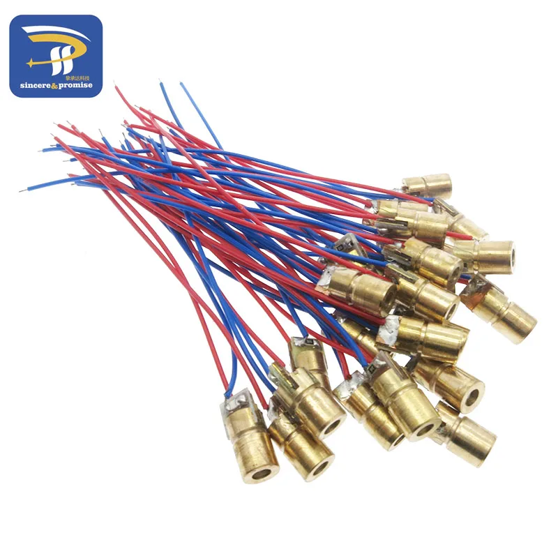 10PCS Adjustable Mini Laser Pointer Diode RED Dot Laser Diod Circuit 3V/5V 5mW 650nm Module Pointer Sight Copper Head