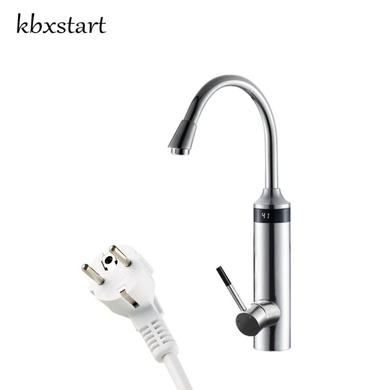 Kbxstart Kitchen Tankless Water Heater Tap Electric Water Faucet Third Generation Heating Tube Torneira 220V With Safer Handle