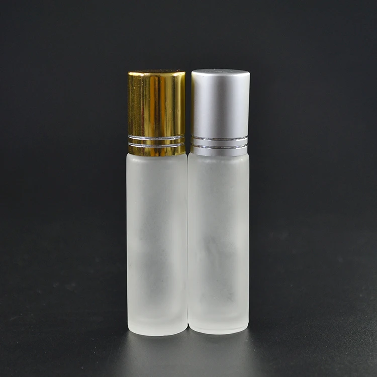 600pcs *10ml Empty Matte Clear Glass Roll On Bottles Essential Oil Perfume Bottle with Metal aluminum cap with stell ball