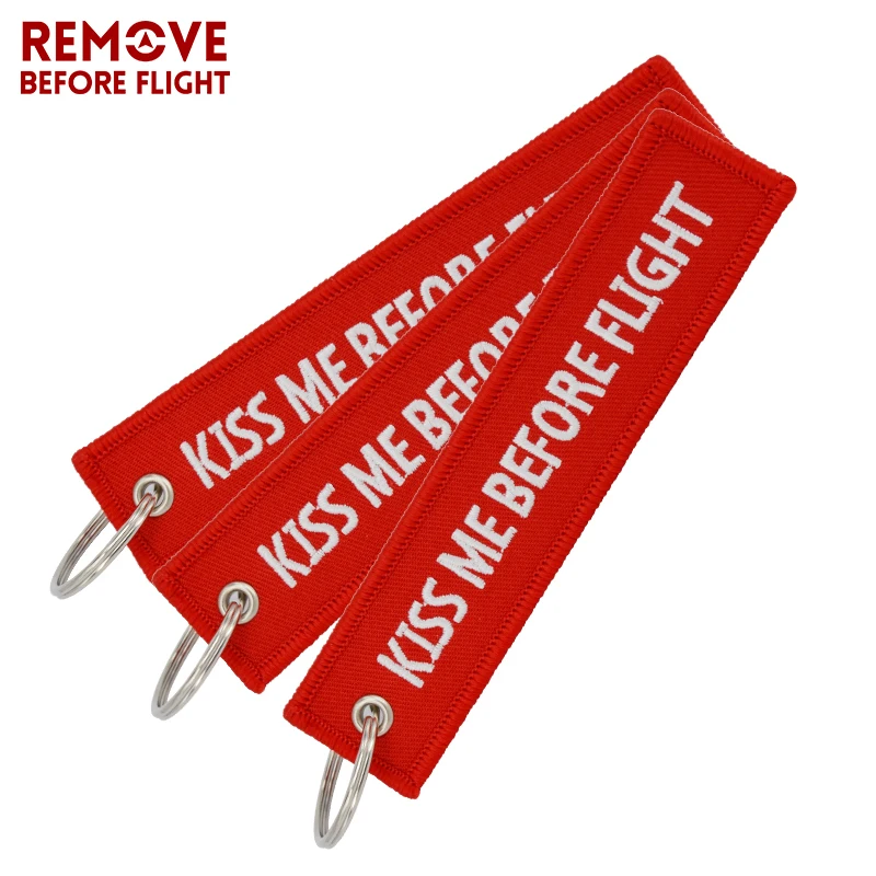 

New Car Keychain Kiss Me Before Flight Holder Key Chain Label Chaveiro Charm Key Rings with Fabric Jewelry Wholesale 10PCS