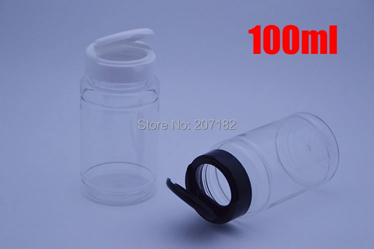 

20pcs 100ml Transparent Medicine PET Bottles,Capsules/Pills/Powder/Vitamin Plastic Bottles with Black & White Flip Caps