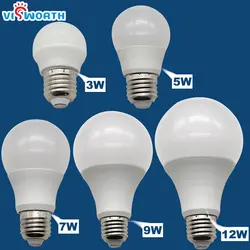 Super Brightness E27 LED Bulbs SMD2835 3W 5W 7W 9W 12W AC 110V 220V 240V A60 LED Lamps Warm Cold White Lampada Light
