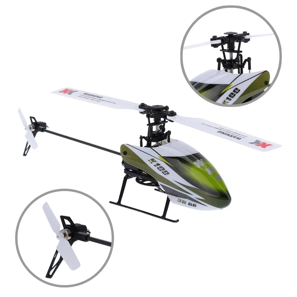 XK K100 BNF (Without Controller ) 6CH 3D 6G System Brush Motor RC Helicopter Support XK X6 / FUTABA S-FHSS Controller