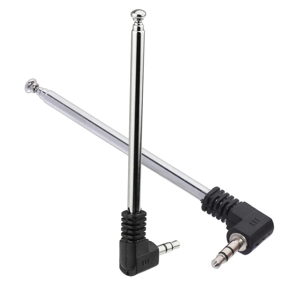 Eightwood 2pcs Telescopic FM Antenna with 3.5mm Male Connector for Mobile Cell Phone FM Radio Bose Wave Music System