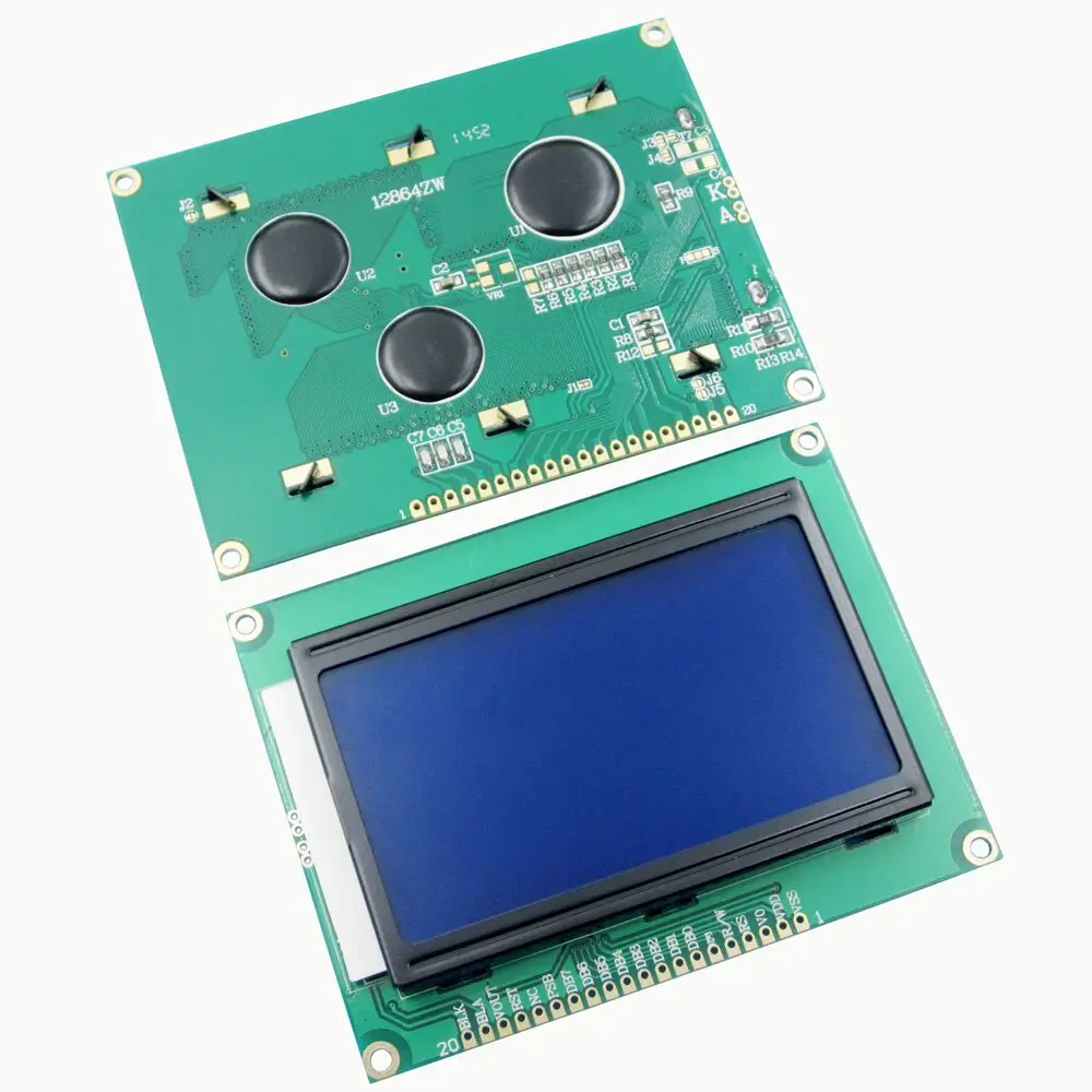 

5pcs LCD Board 12864 128X64 5V blue screen display ST7920 LCD module LCD 12864