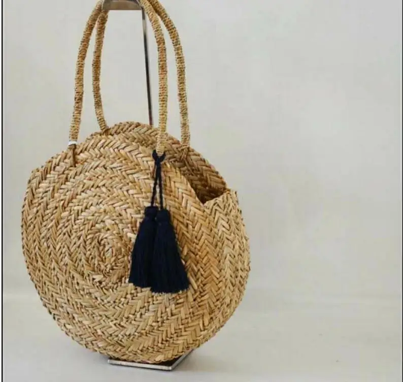 

Summer Beach Bag Women Handmade Straw Woven Flower Tote Bags Female Bohemian Style Travling Bags Designer Handbags High Quality