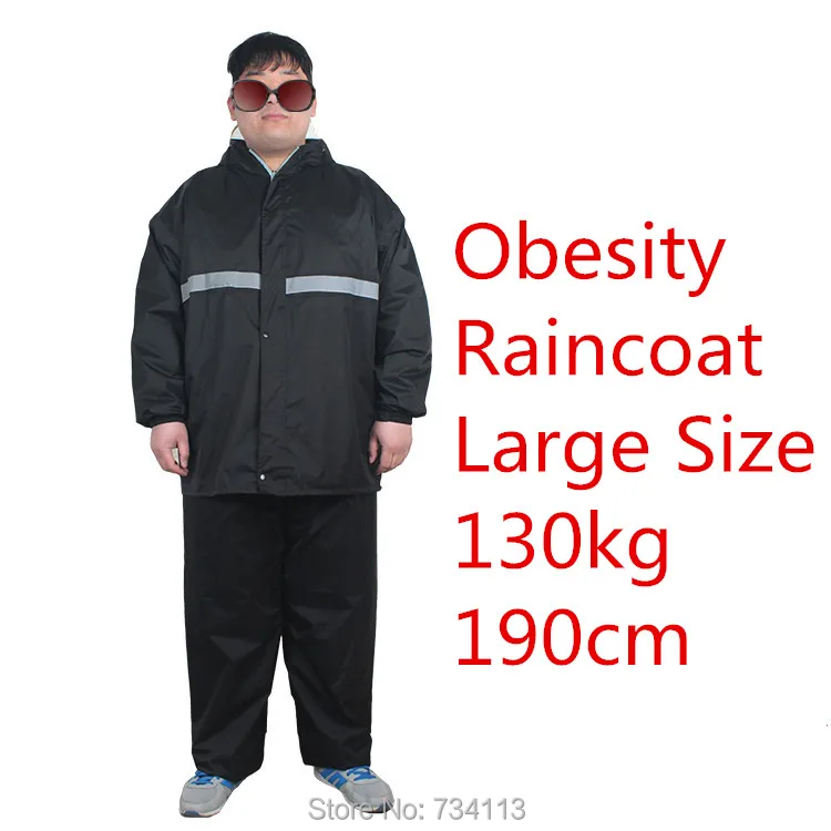 Maximum size raincoat 5XL big men 120kg weight Flexible retractable riding rainsuit Fishing camping fat man Obesity raincoat 6XL