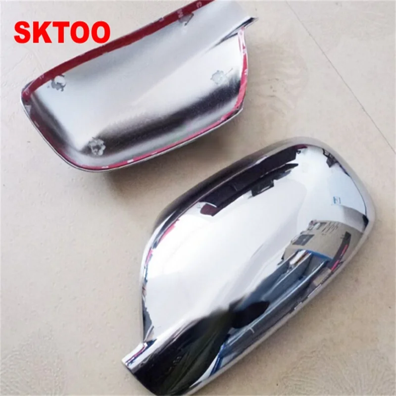 SKTOO For 2004-2012 Peugeot 307 CC SW 407 Door Side Wing Mirror Chrome Cover Rear View Cap Accessories 2pcs per Set Car Stying