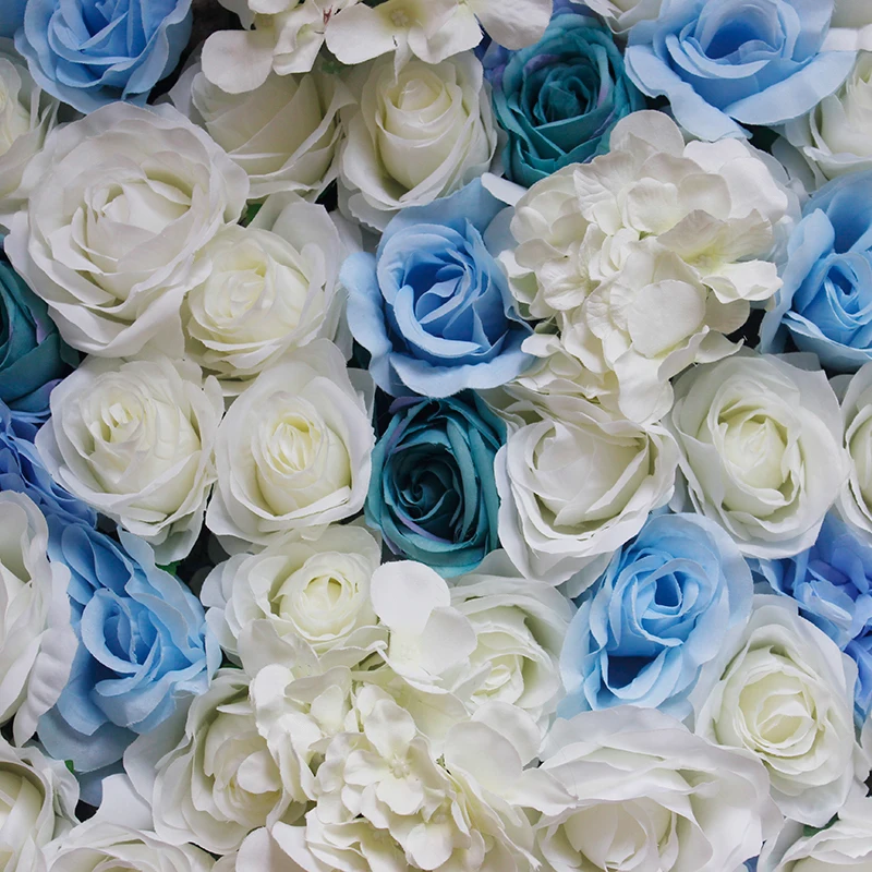 2018 SPR Free Shipping mix white & blue10pcs/lot  wedding artificial rose flower wall backdrop stage arch floral decorations