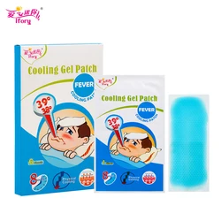 Ifory 12 Pieces/2 Boxes Cooling Gel Patch Body Massage for Relief Migraine Headache Fever Muscle Ache Sprains Great for Children