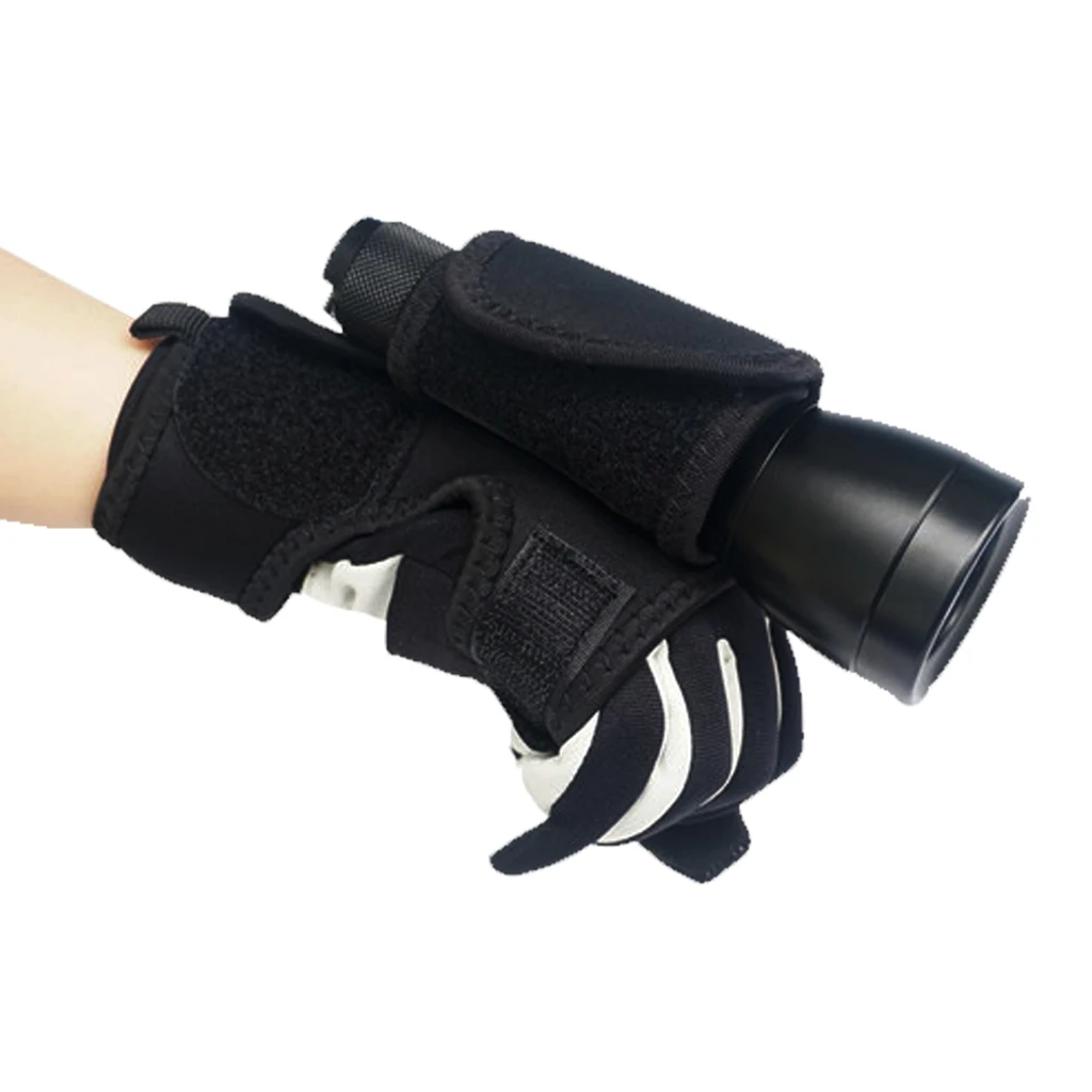 Hand Free Holder Glove for Scuba Diving Torch LED Flashlight Waterproof Corrosion & Abrasion Resistance 