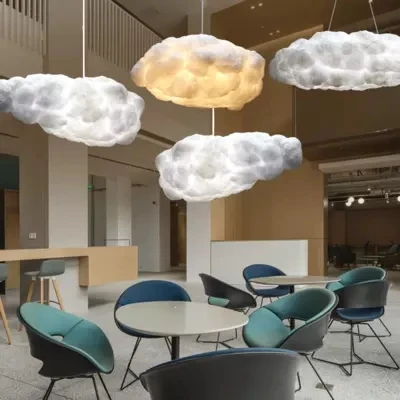 

Nordic Clouds Pendant Lights Silk Lamp Dark Clouds Hanglamp Personality Decorate Hanging Light For Hotel Lobby Restaurant