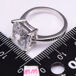 White Crystal Zircon 925 Sterling Silver Wedding Party Fashion Design Romantic Ring  Size 5 6 7 8 9 10 11 12 PR41