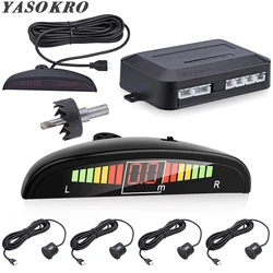 Car Parktronic LED Parking Sensor Kit Backlight Display with Switch Reverse Backup Monitor Detector System With 4 Sensors