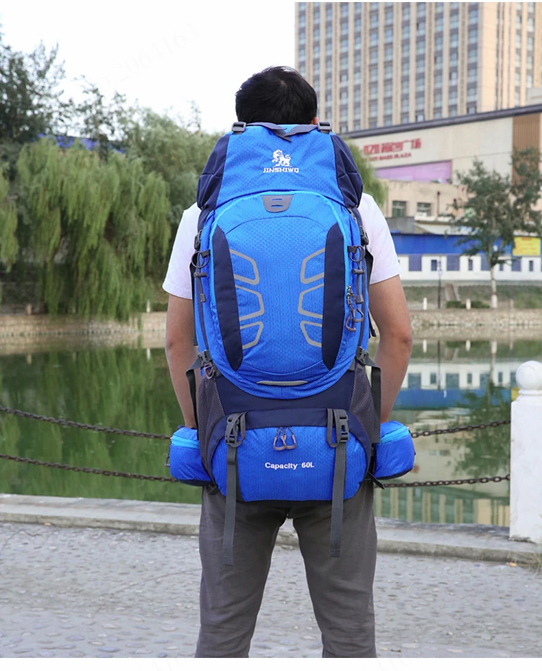 60L Wasserdicht Klettern Wandern Outdoor Rucksack Frauen & Männer Tasche Camping Bergsteigen Rucksack Sport Bike Reisetaschen – Detail 19