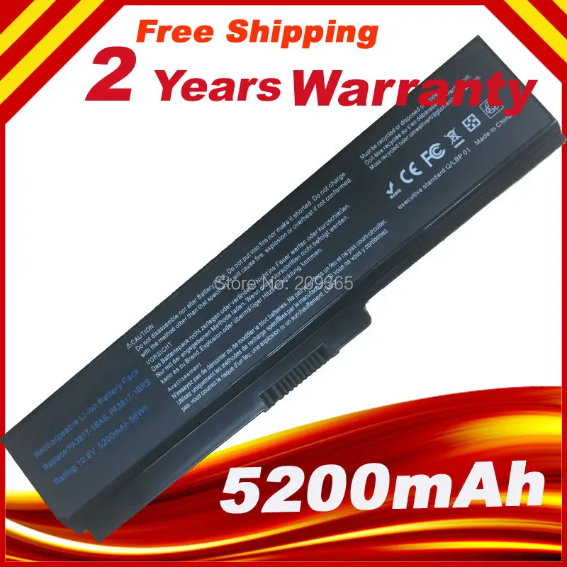 

Laptop Battery For Toshiba Satellite A660 C640 C650 C655 C660 L510 L630 L640 L650 U400 PA3817U-1BRS PA3816U-1BAS