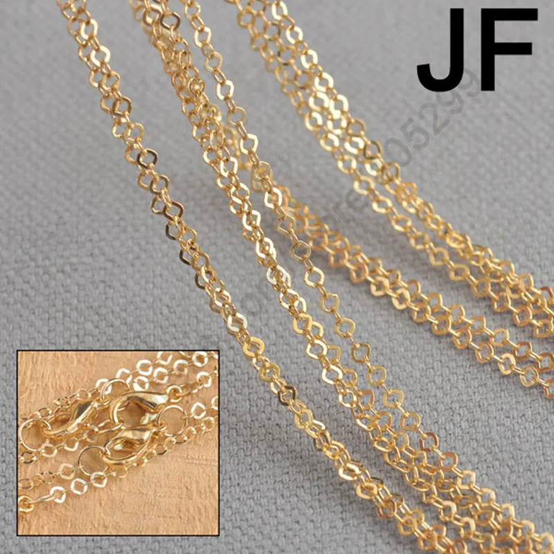 Jewelry Findings Top Quality Wholesale 50Pcs Rose Gold Plate Link Square Necklace Chains Stock Hot Sale Fast Shipping