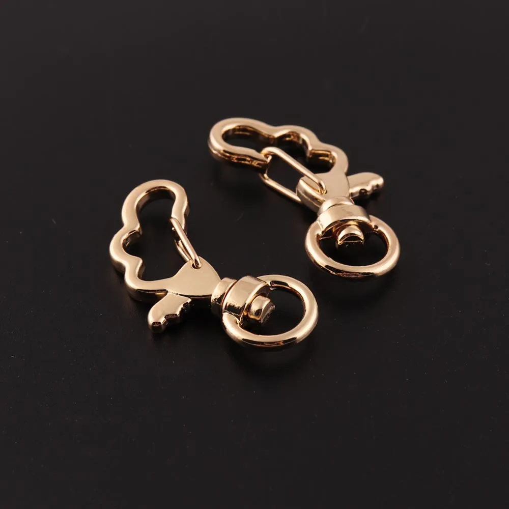 10pcs/lot Alloy Unique Thumb shape Swivel snap Hook Clasp Hook Clip Buckle Light Gold Color diy hardware accessories decoration