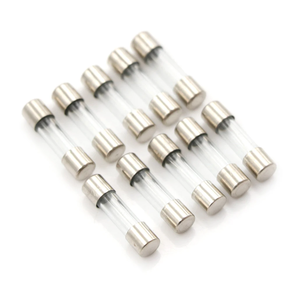 10pcs 5mm x 20mm 1.6A T1.6A 250V Slow Blow 1.6Amps Glass Tube Fuse