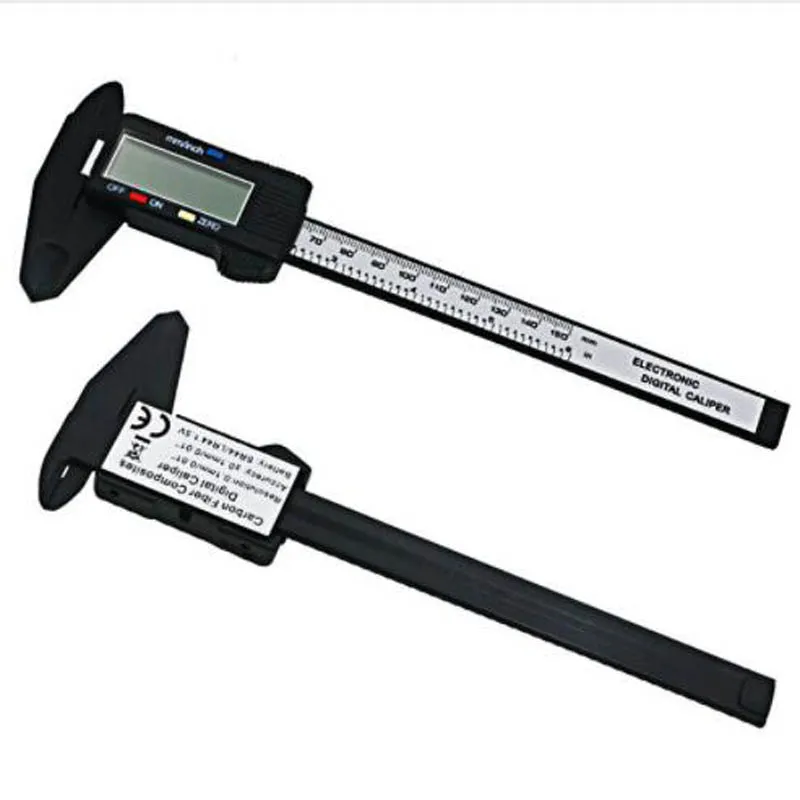 Measuring Tool 0-150mm 6 Inch Plastic LCD Digital Electronic Carbon Fiber Vernier Caliper Rule Gauge Micrometer