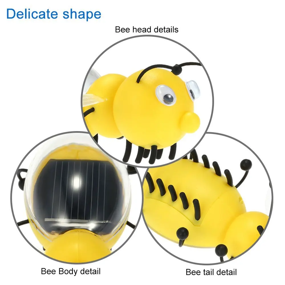 EBOYU Cute Solar Bee Solar Powered Bee Solar Toy Children's Educational Toy