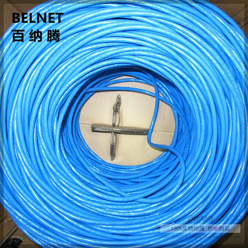 1000ft 305m blue UTP CAT6 cable OFC copper wire box cable shaft RJ45 network twisted pair for engineering-grade Gigabit Ethernet