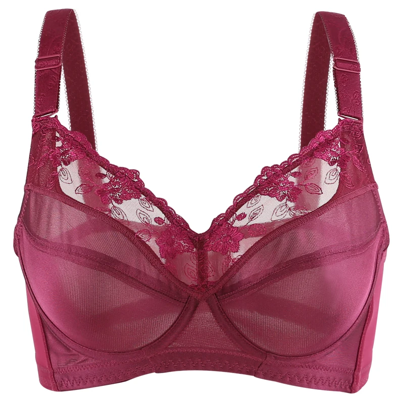 Women\'s Smooth Sexy Full Coverage Underwire Non Padded Bra 34 36 38 40 42 44 46 48 B C D E F G H