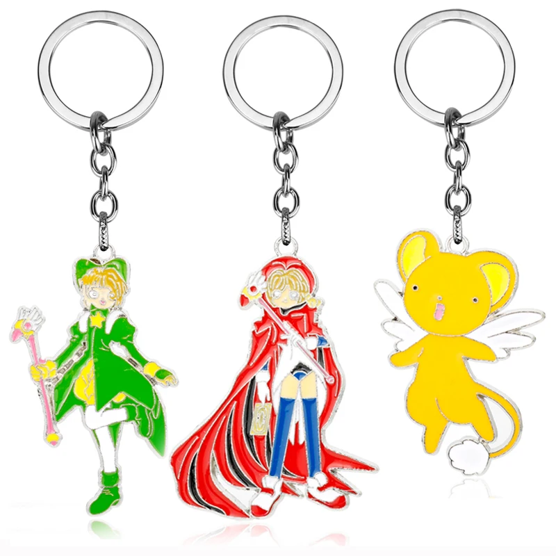 dongsheng Anime Magical Girl Keychain Cardcaptor Sakura Card Captor Sakura Keychain Cerberus Kero Pendant Key Chains -50