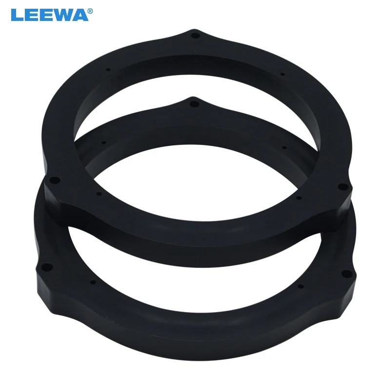 

LEEWA 2pcs 6.5" Car Front Door Speaker Spacer Solid Modified Rings for Ford Focus Audio Pad Mat Plate Loudspeaker Brackets