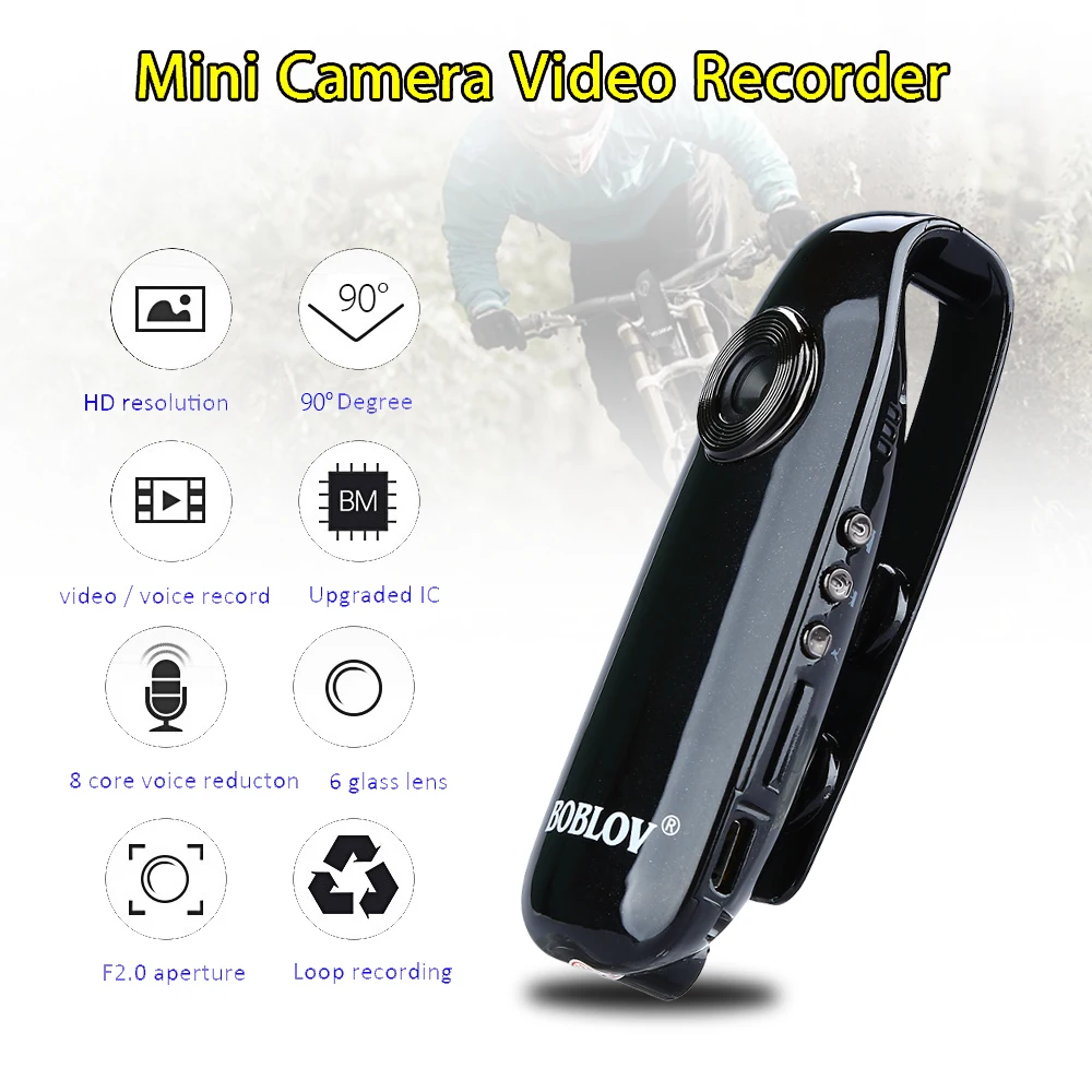 BOBLOV IDV007 Full HD 1080P Mini DV Camera Dash Cam Wearable Body Bike H.264 Camcorder