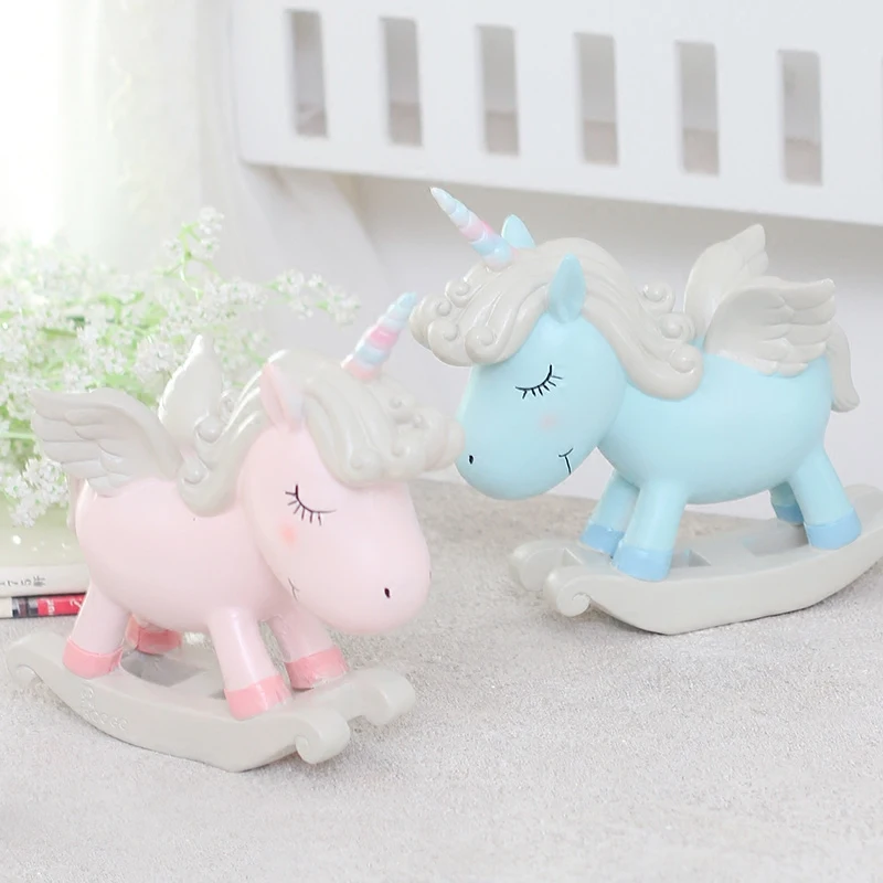 Cute Pink Unicorn sharp corners Home Decorations Ornaments Horse Nordic Creative Birthday Gift