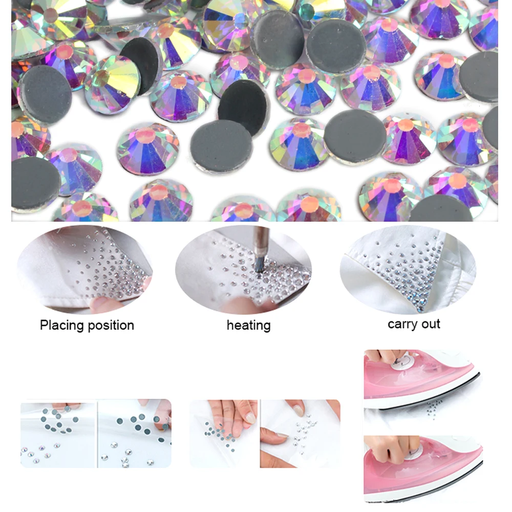 288pcs/1440pcs/lot Crystals High Quality Hot Fix Rhinestones Bright Glass For Garment Accessories SS6 SS10 SS16 SS20 SS30