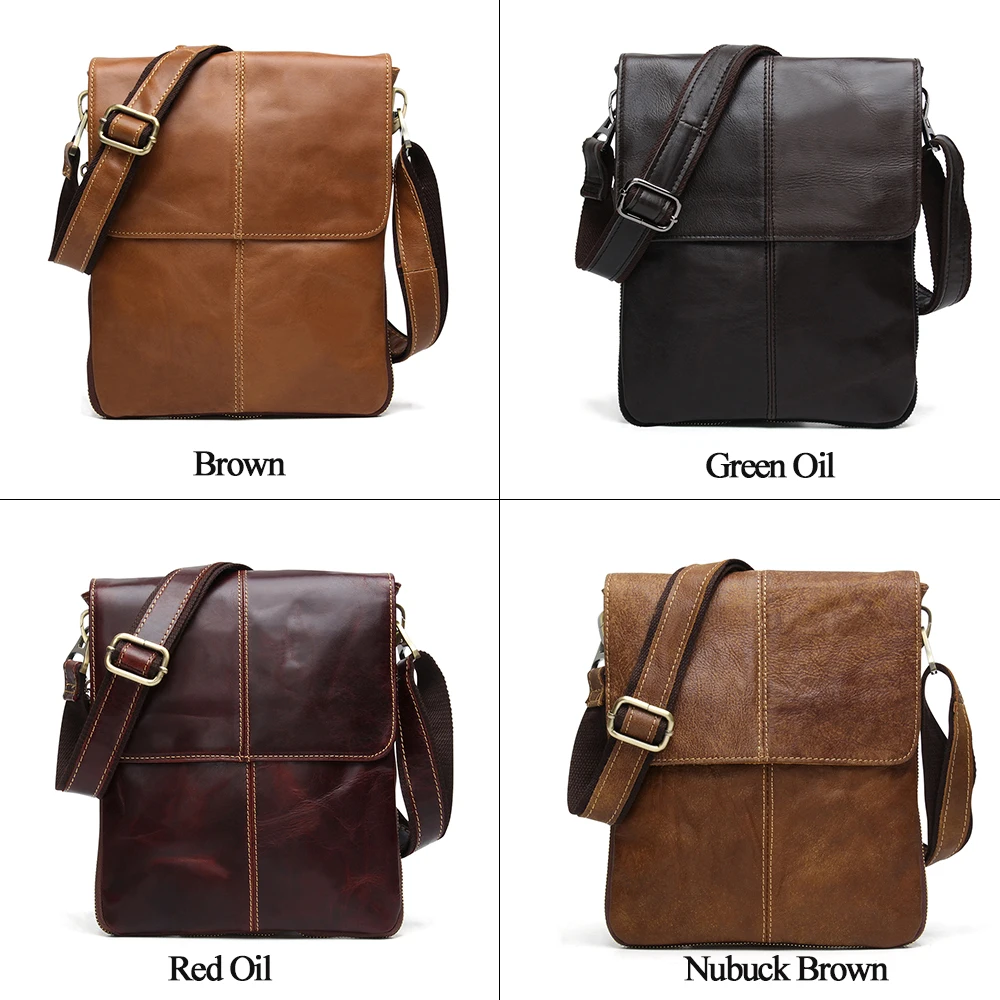 JOYIR Men Leather Messenger Bag Men's Shoulder Bag Genuine Leather Small Casual Flap Male Crossbody Bags Men's Handbags Bolsas