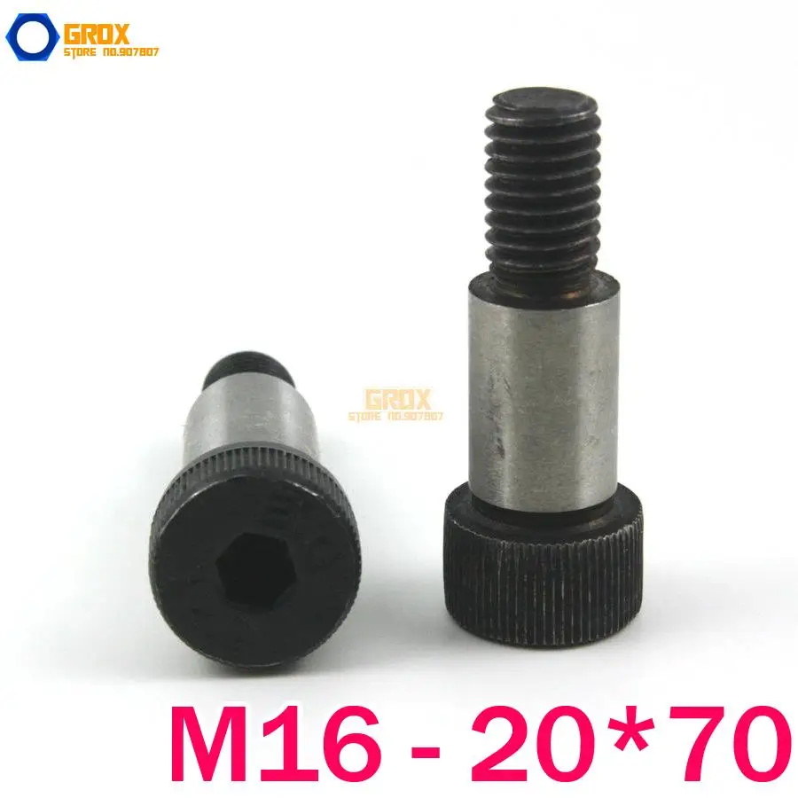 

2 Pieces M16 Threaded 20*70mm 12.9 Grade Alloy Steel Hexagon Socket Head Shoulder Screw Bolt