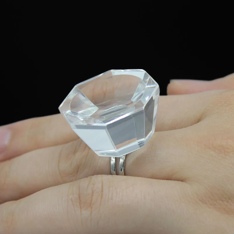 Kimcci Crystal Eyelash Extension Glue Holder Grafting Eyelashes Adhesive Glue Holder Finger Ring Tattoo Pigment Holder Palette