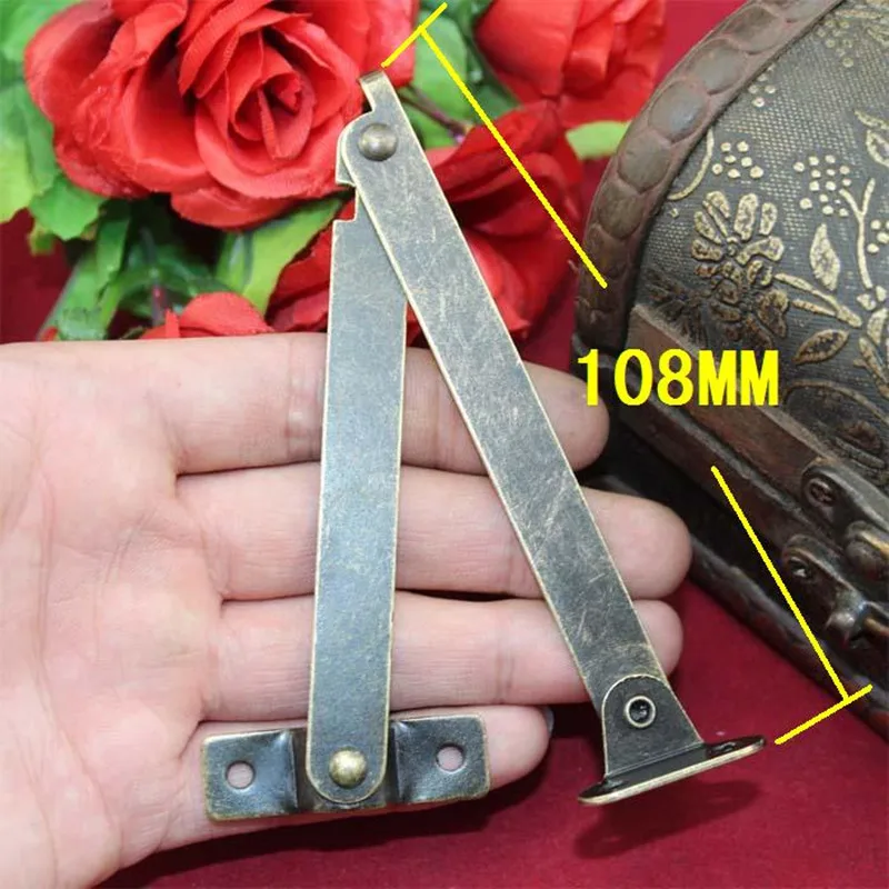 

Bronze Antique Bronze Lid Support Hinges Stay For Box Furniture Cabinet Door Kitchen Cupboard Hinges Lid Stays,108*11mm,20Pcs